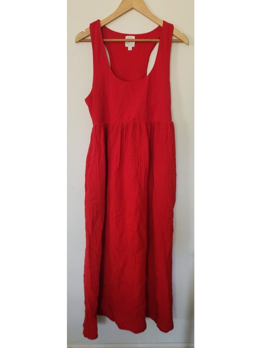 Loft Beach Women's Sz. L Red Racerback Maxi Dress